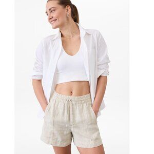 Athleta Retreat Undyed Linen Mid Rise Shorts Size Small NWT